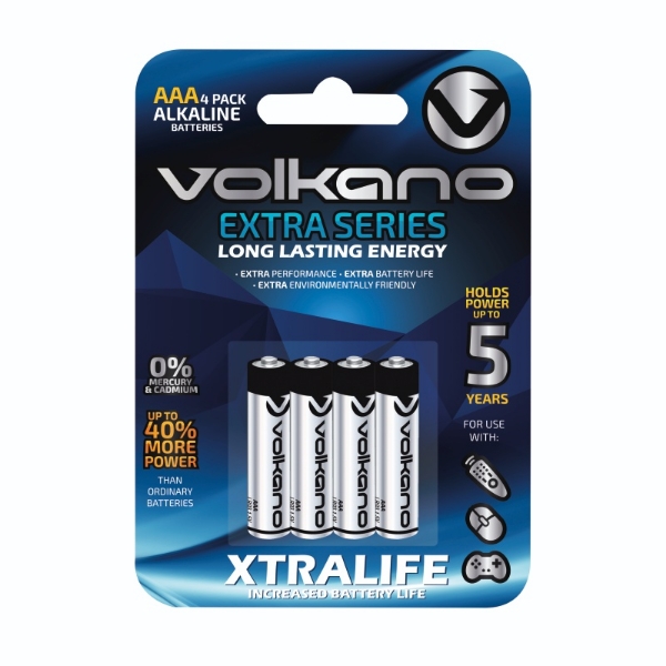 Picture of Volkano Alkaline AAA 4 Pack Batteries VK-8101-BL
