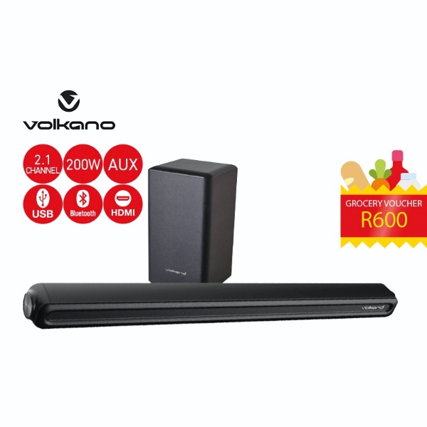 Picture of Volkano 2.1CH Soundbar +Wireles Sub 200W + R600 Voucher