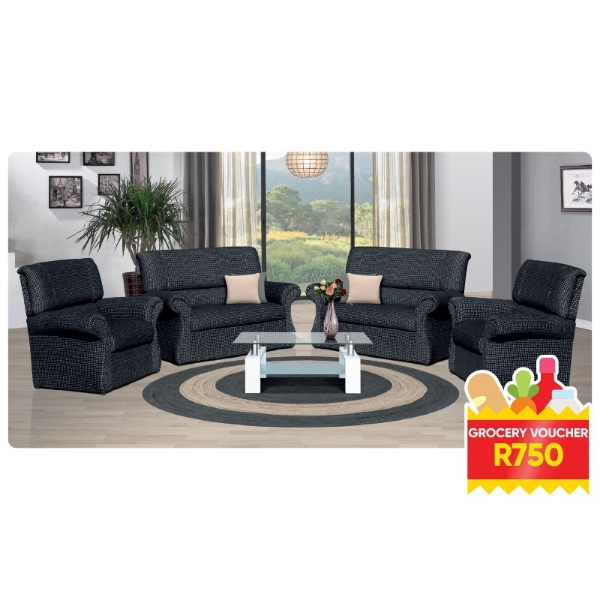 Picture of Baldwin 4 Piece Lounge Suite   Black + R750 Voucher